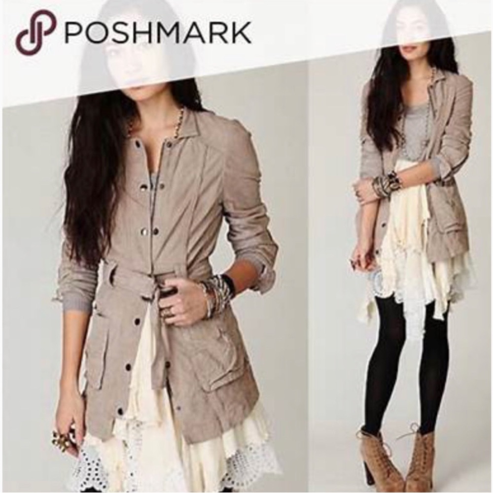 worn for 30 min suede free people jacket size 4